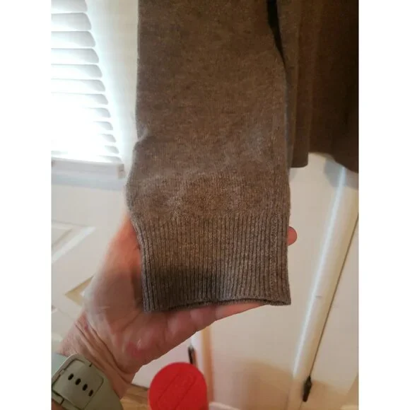 Bloomingdales Cashmere Sweater Pullover Mens Gray Suede Elbow Patches M Academia - Picture 2 of 7